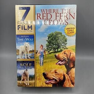 Family Film Collection 7 Movies, Where the Red Fern Grows, Huck Finn, Tom Sawyer